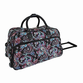 World Traveler 21-Inch Carry-On Rolling Duffel Bag, Paisley, One Size