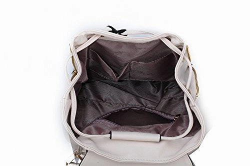 X-Happy Candy Color Soft Pu Leather Backpack Cute Schoolbag Bookbag College Bag (Black)