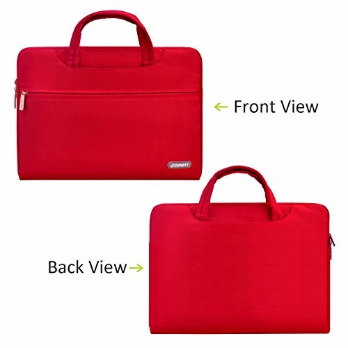 YOUPECK Water Repellent 11-11.6 Inch Laptop Shoulder Bag Compatible MacBook Air 11 12, Surface Pro, Sumsung Tab Polyester Protective Messenger Briefcase Men Women Carrying Handbag Sleeve Case, Red