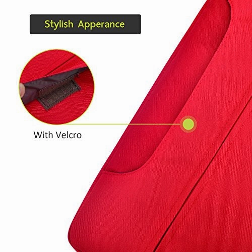 YOUPECK Water Repellent 11-11.6 Inch Laptop Shoulder Bag Compatible MacBook Air 11 12, Surface Pro, Sumsung Tab Polyester Protective Messenger Briefcase Men Women Carrying Handbag Sleeve Case, Red