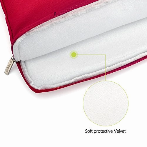 YOUPECK Water Repellent 11-11.6 Inch Laptop Shoulder Bag Compatible MacBook Air 11 12, Surface Pro, Sumsung Tab Polyester Protective Messenger Briefcase Men Women Carrying Handbag Sleeve Case, Red