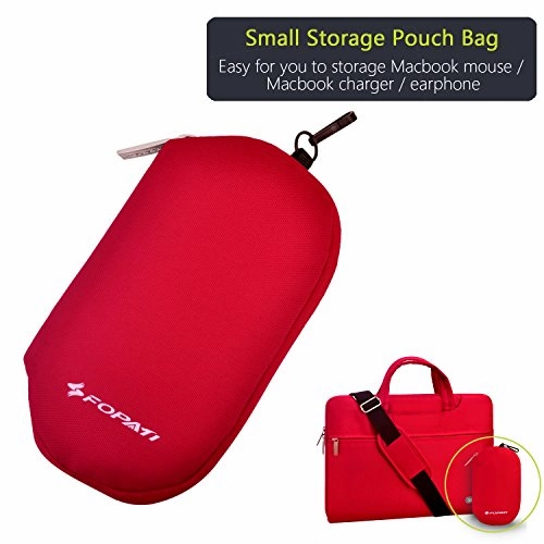 YOUPECK Water Repellent 11-11.6 Inch Laptop Shoulder Bag Compatible MacBook Air 11 12, Surface Pro, Sumsung Tab Polyester Protective Messenger Briefcase Men Women Carrying Handbag Sleeve Case, Red