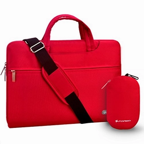 YOUPECK Water Repellent 11-11.6 Inch Laptop Shoulder Bag Compatible MacBook Air 11 12, Surface Pro, Sumsung Tab Polyester Protective Messenger Briefcase Men Women Carrying Handbag Sleeve Case, Red