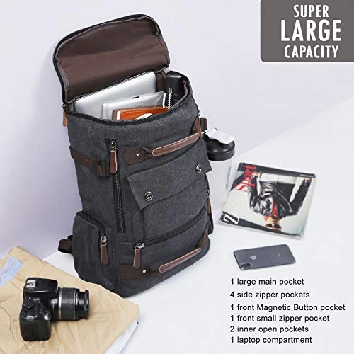 Yousu Canvas Backpack, Mens Large Travel Duffel Bags Fashion Multi Functional Backpacks Canvas