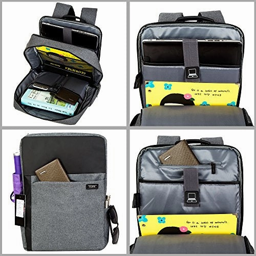 Yuanye Business Water Repellent Nylon Laptop Backpack With Usb Charging Port And Lock Fits 15.6