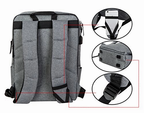 Yuanye Business Water Repellent Nylon Laptop Backpack With Usb Charging Port And Lock Fits 15.6