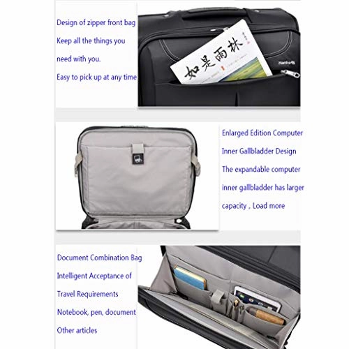 ZH Carry-On Luggage Business Travel Wheeled Rolling Laptop PC Tablet Computer Trolley Backpack, Suitcase Hand Luggage Cabin Approved Bag Lightweight for Trave Men Women